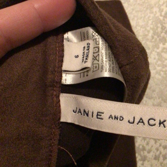 Janie & Jack Faux Suede Riding Pants with Gold Zippers - Picture 2 of 3